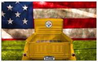 Pittsburgh Steelers Patriotic Retro Truck 11" x 19" Sign