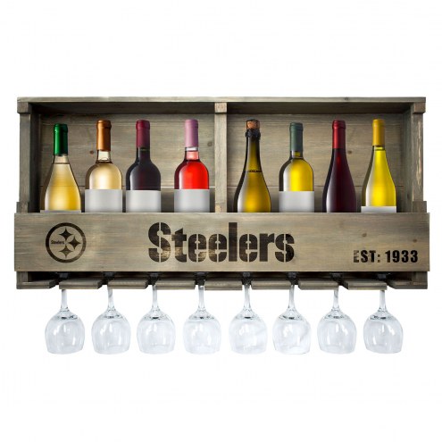 Pittsburgh Steelers Reclaimed Wood Bar Shelf