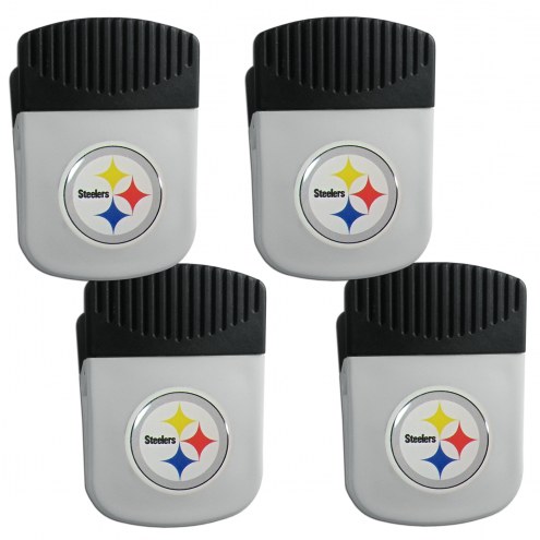 Pittsburgh Steelers 4 Pack Chip Clip Magnet with Bottle Opener