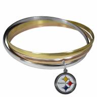 Pittsburgh Steelers Tri-color Bangle Bracelet