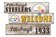 Pittsburgh Steelers Welcome 3 Plank Sign