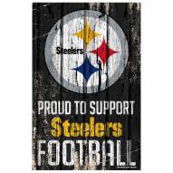 Pittsburgh Steelers Proud to Support Wood Sign