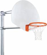 Porter 4' Vertical Post Playground Basketball Hoop with Fan Aluminum Backboard