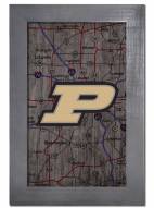 Purdue Boilermakers 11" x 19" City Map Framed Sign