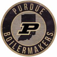 Purdue Boilermakers 12" Circle with State Sign