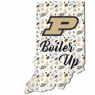 Purdue Boilermakers 12" Floral State Sign