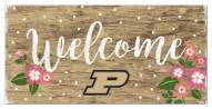 Purdue Boilermakers 6" x 12" Floral Welcome Sign