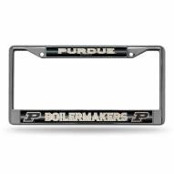 Purdue Boilermakers Chrome Glitter License Plate Frame