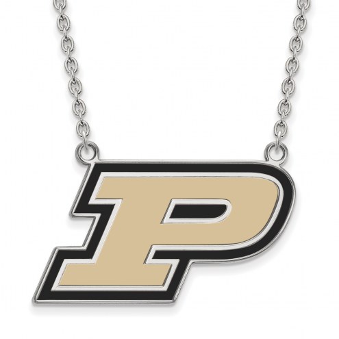 Purdue Boilermakers Sterling Silver Large Enameled Pendant Necklace