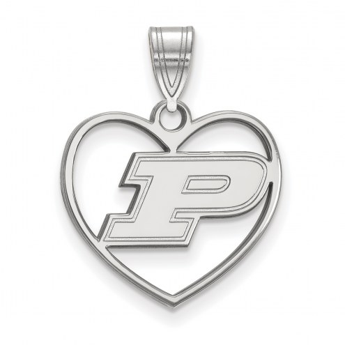 Purdue Boilermakers Sterling Silver Heart Pendant