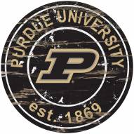 Purdue Boilermakers Distressed Round Sign