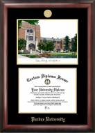 Purdue Boilermakers Gold Embossed Diploma Frame with Campus Images Lithograph