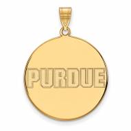 Purdue Boilermakers Sterling Silver Gold Plated Extra Large Disc Pendant