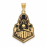Purdue Boilermakers Sterling Silver Gold Plated Extra Large Enameled Pendant