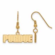 Purdue Boilermakers Sterling Silver Gold Plated Extra Small Dangle Earrings