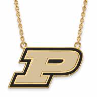 Purdue Boilermakers NCAA Sterling Silver Gold Plated Large Enameled Pendant Necklace