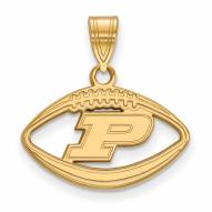 Purdue Boilermakers NCAA Sterling Silver Gold Plated Football Pendant