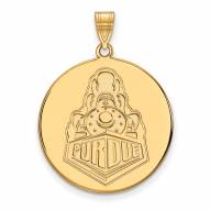 Purdue Boilermakers Sterling Silver Gold Plated Extra Large Disc Pendant