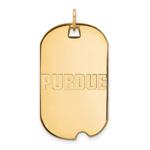 Purdue Boilermakers Sterling Silver Gold Plated Large Dog Tag