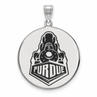 Purdue Boilermakers Sterling Silver Extra Large Enameled Disc Pendant