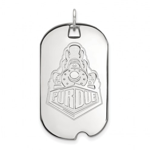 Purdue Boilermakers Sterling Silver Large Dog Tag