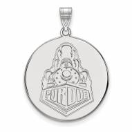 Purdue Boilermakers Sterling Silver Extra Large Disc Pendant