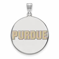 Purdue Boilermakers Sterling Silver Extra Large Enameled Disc Pendant
