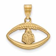 Purdue Boilermakers Sterling Silver Gold Plated Football Pendant