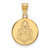 Purdue Boilermakers Sterling Silver Gold Plated Medium Disc Pendant