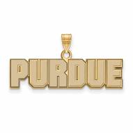 Purdue Boilermakers Sterling Silver Gold Plated Small Enameled Pendant