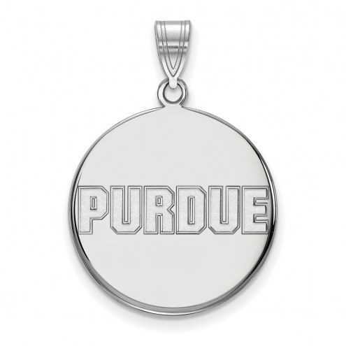 Purdue Boilermakers Sterling Silver Large Disc Pendant