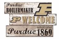 Purdue Boilermakers Welcome 3 Plank Sign