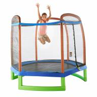Pure Fun 7-Foot Kids Trampoline with Enclosure and Tic Tac Toe