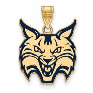 Quinnipiac Bobcats Sterling Silver Gold Plated Large Pendant