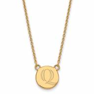 Quinnipiac Bobcats Sterling Silver Gold Plated Small Pendant Necklace