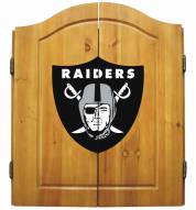Las Vegas Raiders NFL Complete Dart Board Cabinet Set (w/darts & flights)