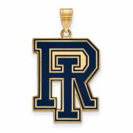 Rhode Island Rams Sterling Silver Gold Plated Extra Large Enameled Pendant
