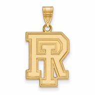 Rhode Island Rams Sterling Silver Gold Plated Large Pendant