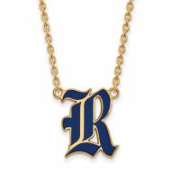 Rice Owls Sterling Silver Gold Plated Large Pendant Necklace