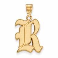 Rice Owls NCAA Sterling Silver Gold Plated Large Pendant
