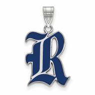 Rice Owls Sterling Silver Large Enameled Pendant