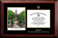 Rutgers Scarlet Knights Gold Embossed Diploma Frame with Campus Images Lithograph