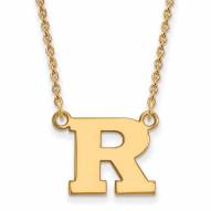 Rutgers Scarlet Knights Sterling Silver Gold Plated Small Pendant Necklace