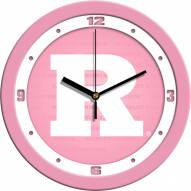 Rutgers Scarlet Knights Pink Wall Clock