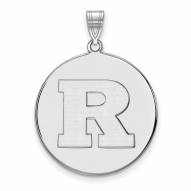 Rutgers Scarlet Knights Sterling Silver Extra Large Disc Pendant