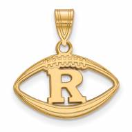 Rutgers Scarlet Knights Sterling Silver Gold Plated Football Pendant