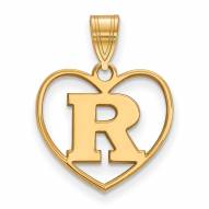 Rutgers Scarlet Knights Sterling Silver Gold Plated Heart Pendant