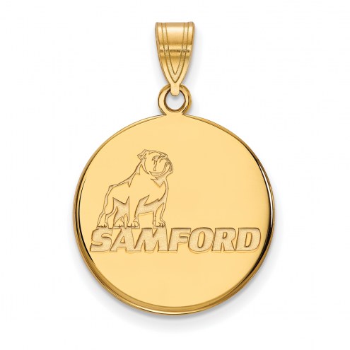 Samford Bulldogs NCAA Sterling Silver Gold Plated Large Pendant