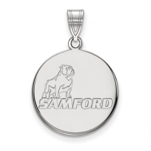 Samford Bulldogs Sterling Silver Large Pendant