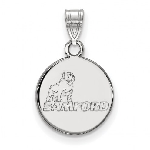 Samford Bulldogs Sterling Silver Small Pendant